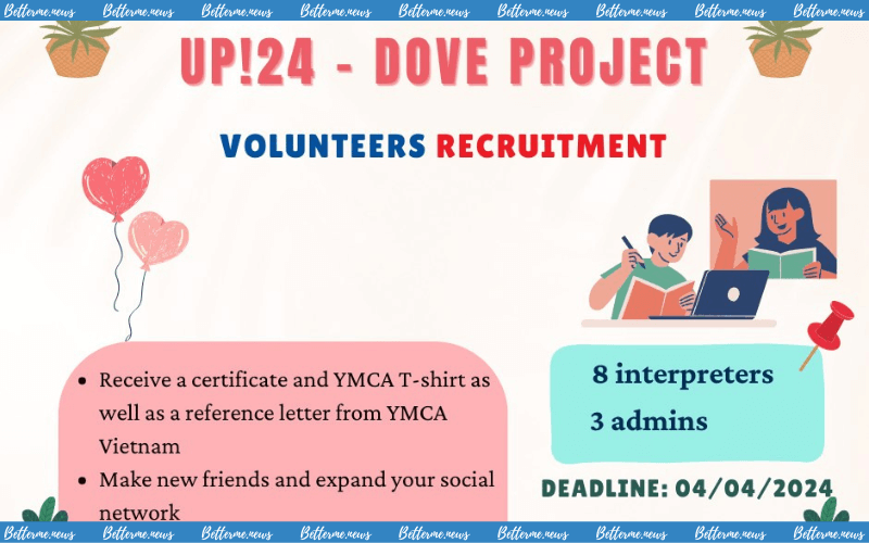 img of UP!24 – DOVE Project Tìm Kiếm Tình Nguyện Viên Phiên Dịch Và Admin
